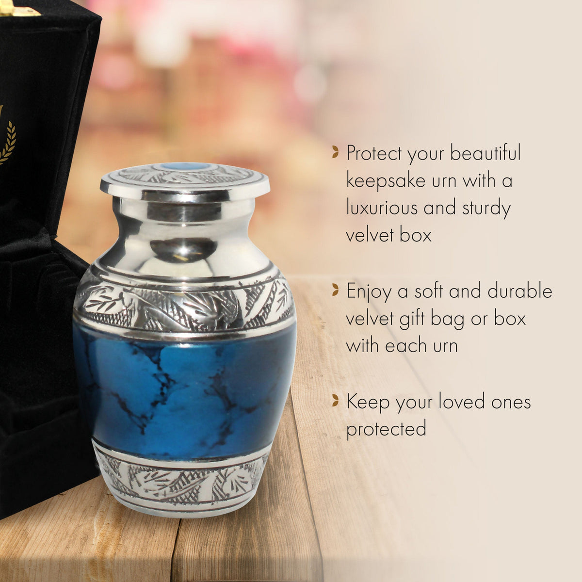 Commemorative Cremation Urns 1 Keepsake Moonstone Blue Cremation Urn
