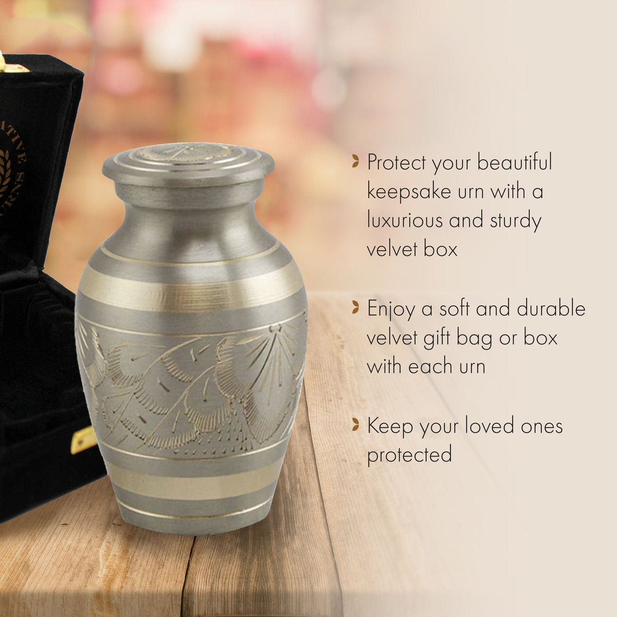 Commemorative Cremation Urns 1 Keepsake Platinum Majestic Radiance Cremation Urn