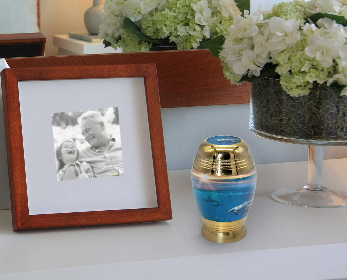 Commemorative Cremation Urns Divine Dolphins Cremation Urn