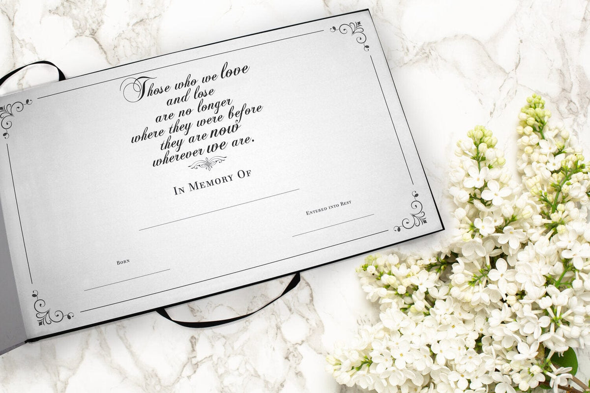 Commemorative Cremation Urns Home & Garden Black Textured Guest Book for Funeral or Memorial Service