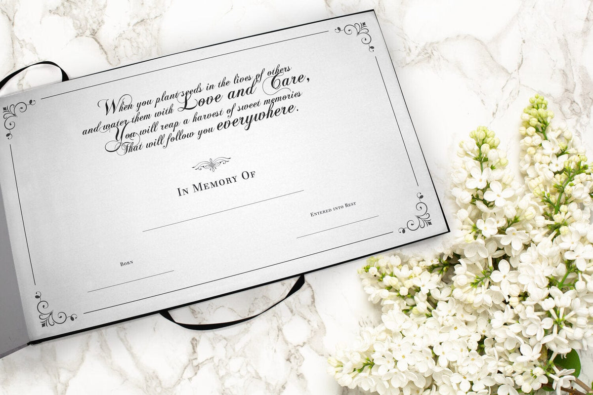 Commemorative Cremation Urns Home & Garden Crimson Rose Matching Themed 'Celebration of Life' Guest Book for Funeral or Memorial Service