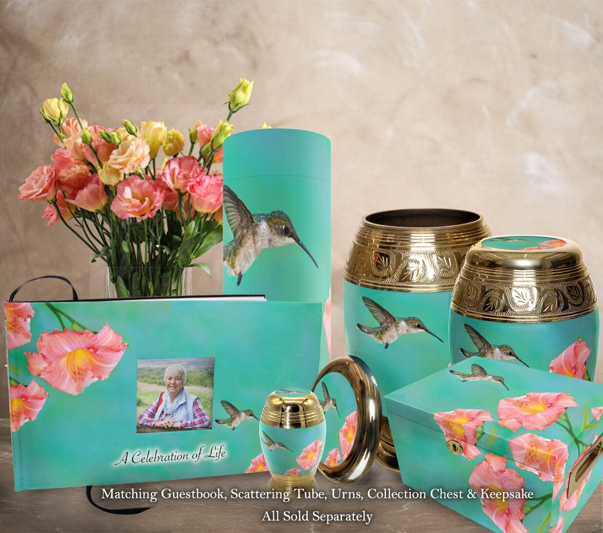 Commemorative Cremation Urns Hummingbird Biodegradable & Eco Friendly Burial or Scattering Urn / Tube