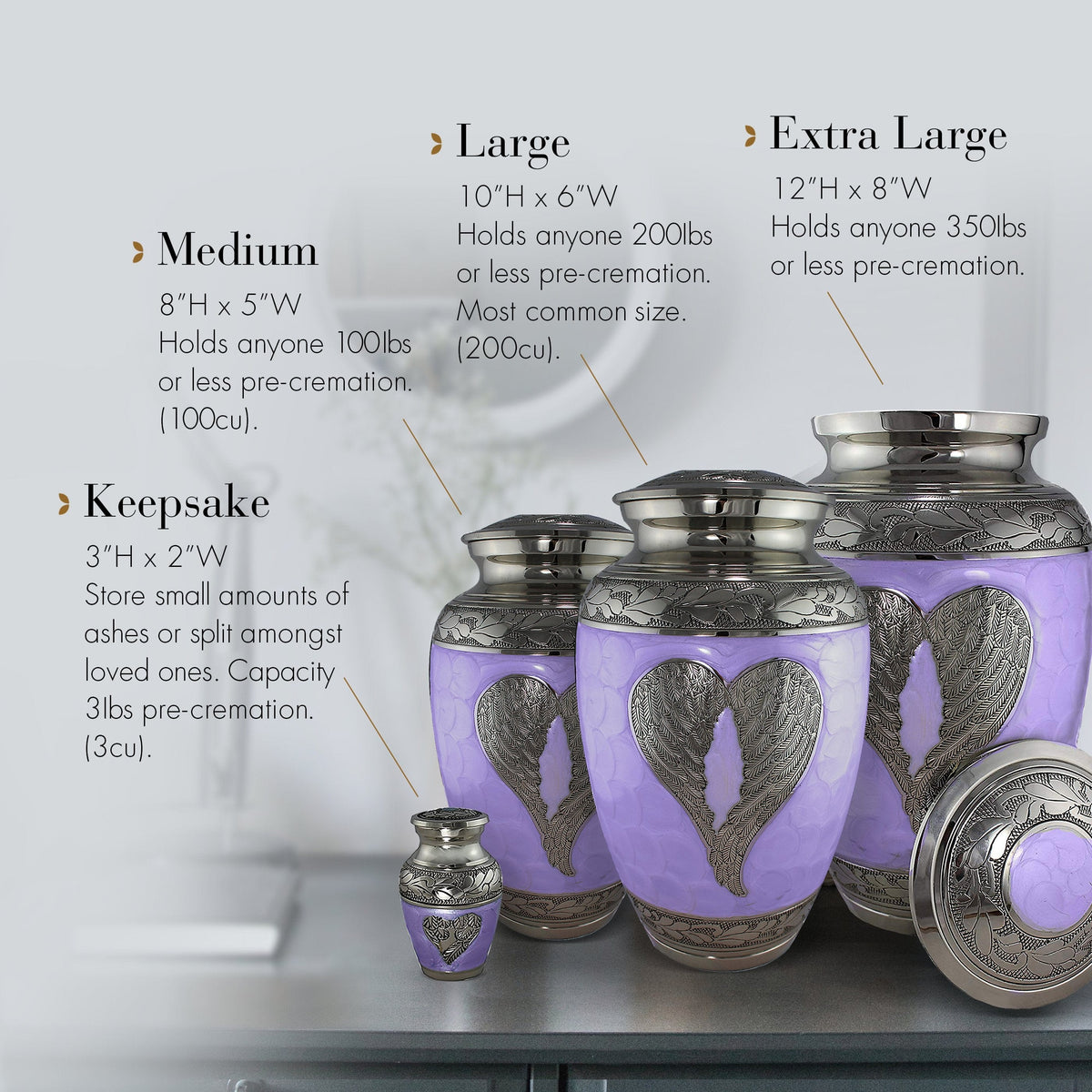 Commemorative Cremation Urns Lilac Loving Angel Cremation Urn