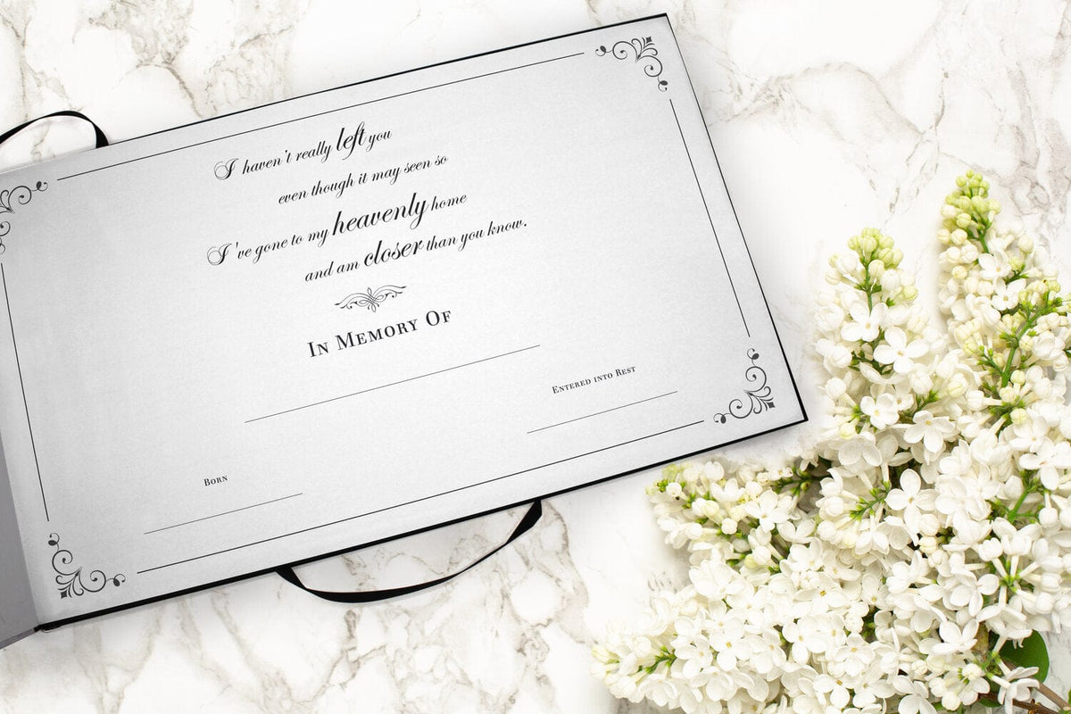 Commemorative Cremation Urns Loving Angel Wings Matching Themed 'Celebration of Life' Guest Book for Funeral or Memorial Service