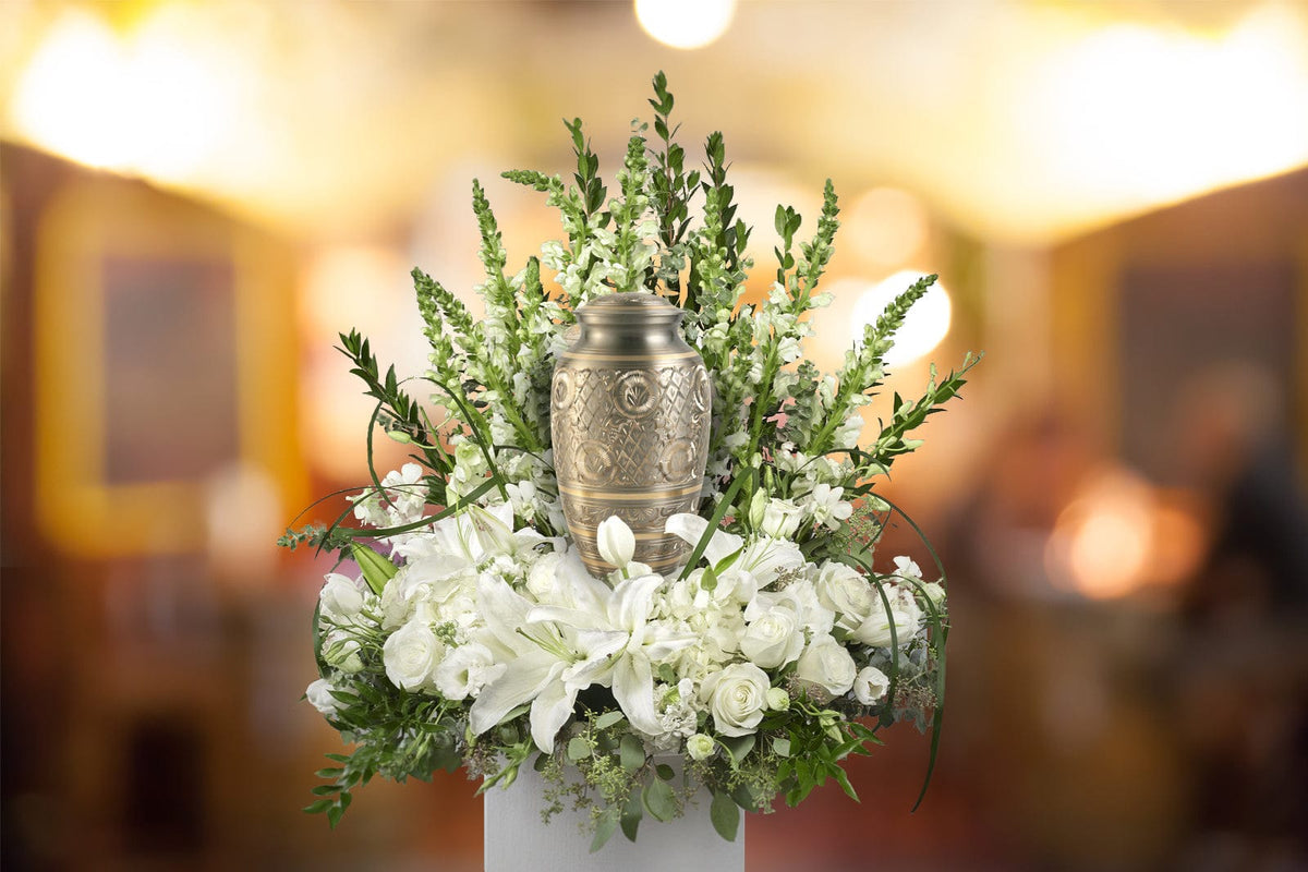 Commemorative Cremation Urns Platinum Majestic Radiance Cremation Urn