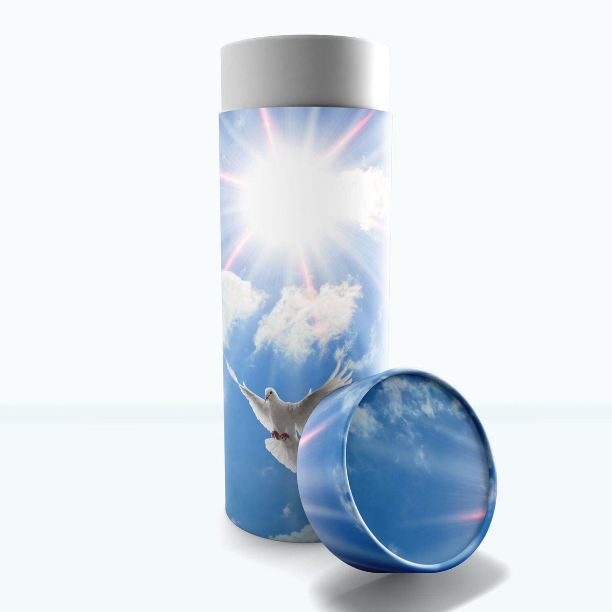 Commemorative Cremation Urns Small Holy Doves - Biodegradable & Eco Friendly Burial or Scattering Urn / Tube