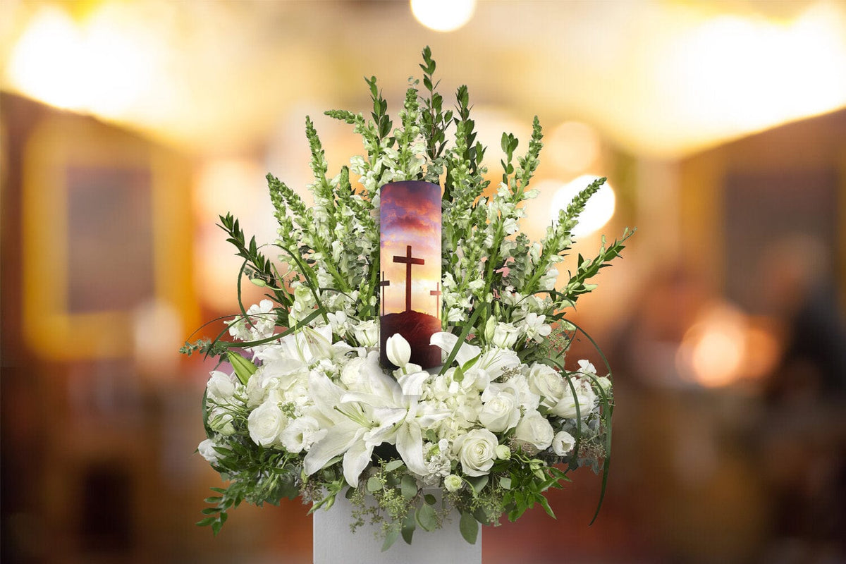 Commemorative Cremation Urns Three Crosses - Biodegradable & Eco Friendly Burial or Scattering Urn / Tube