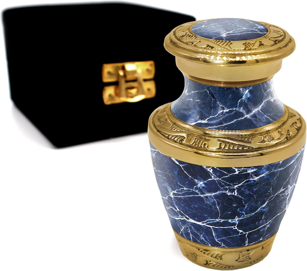 Marble Elegance Blue Keepsake Urns – Tiny, Small & Mini Keepsake Urns for Ashes | Cremation Keepsakes