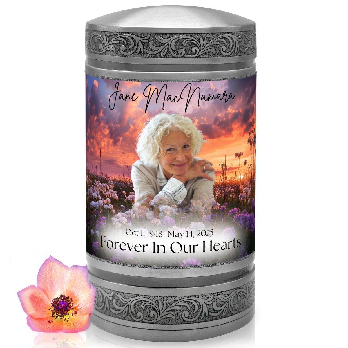The Wildflower  - Eternal Column Custom Cremation Urn - Patent Pending