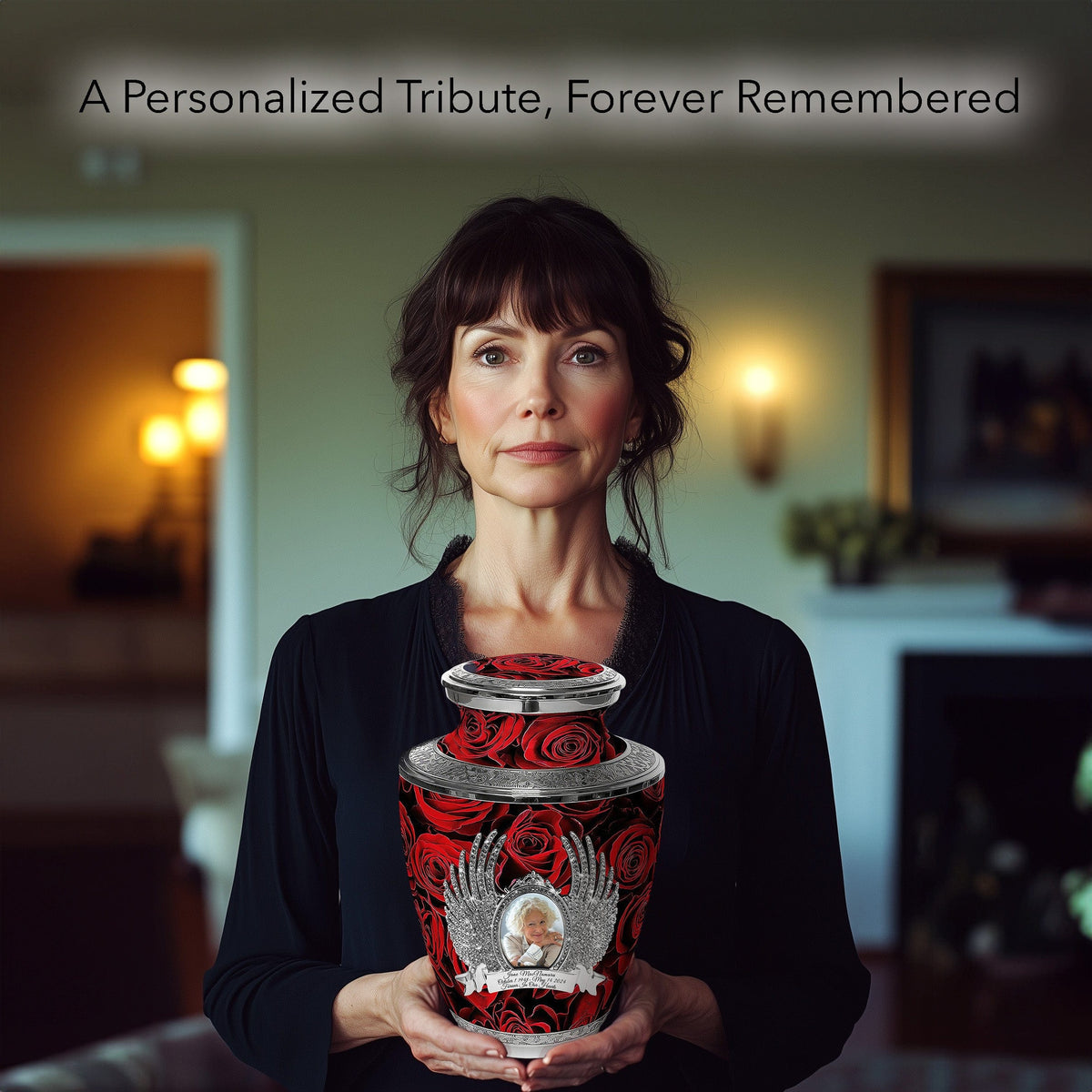 Commemorative Cremation Urns Crimson Rose Cremation Urns
