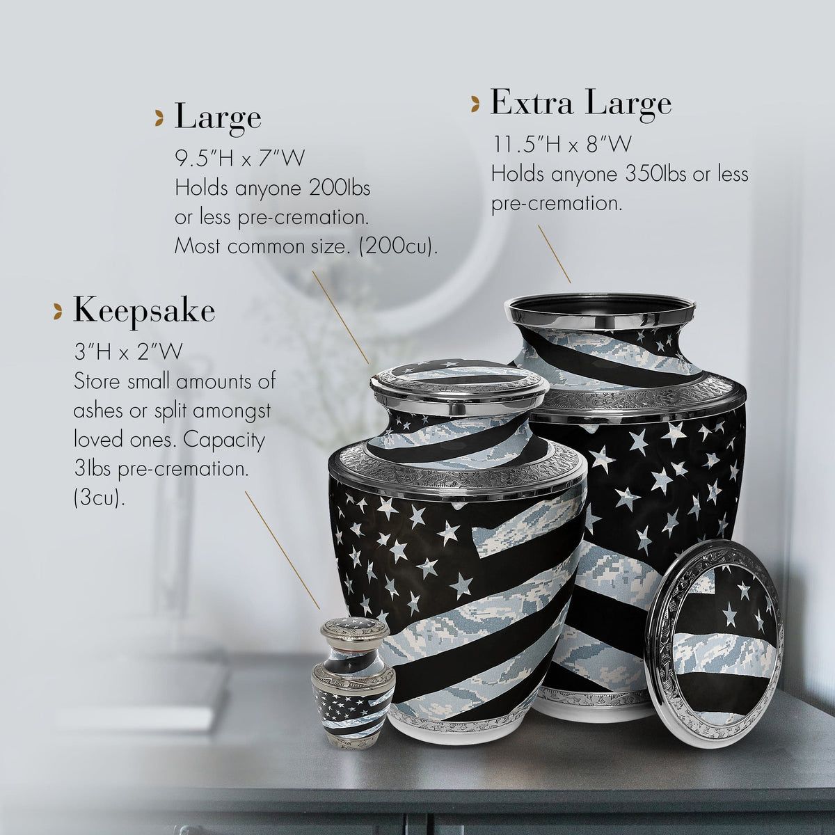 Commemorative Cremation Urns Home & Garden Air Force Tiger Stripe Flag Military Cremation Urns