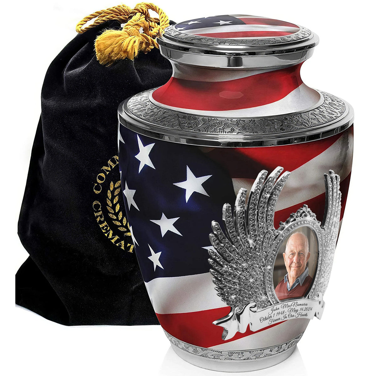 Commemorative Cremation Urns Home & Garden American Flag Cremation Urns