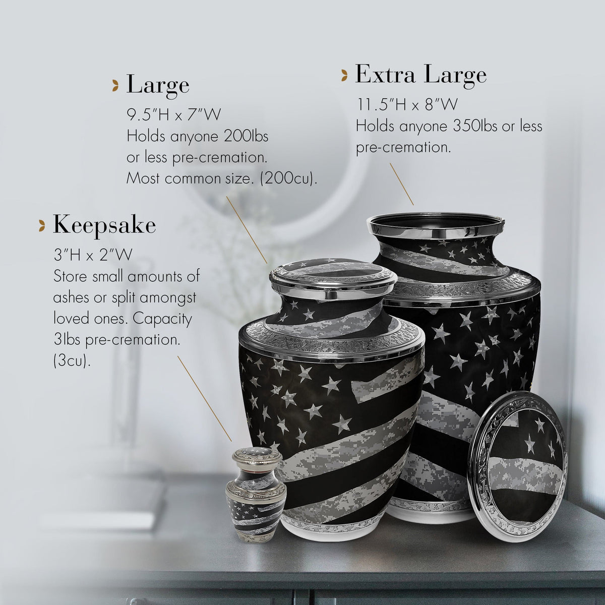 Commemorative Cremation Urns Home & Garden Army UCP Flag Military Cremation Urns