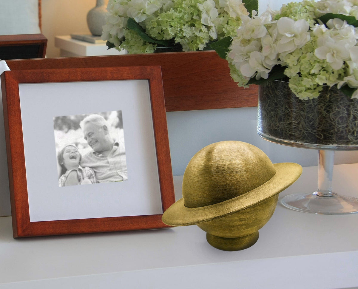 Commemorative Cremation Urns Home & Garden Atomic Gold 'My World' Planet Cremation Urns - Patent Pending