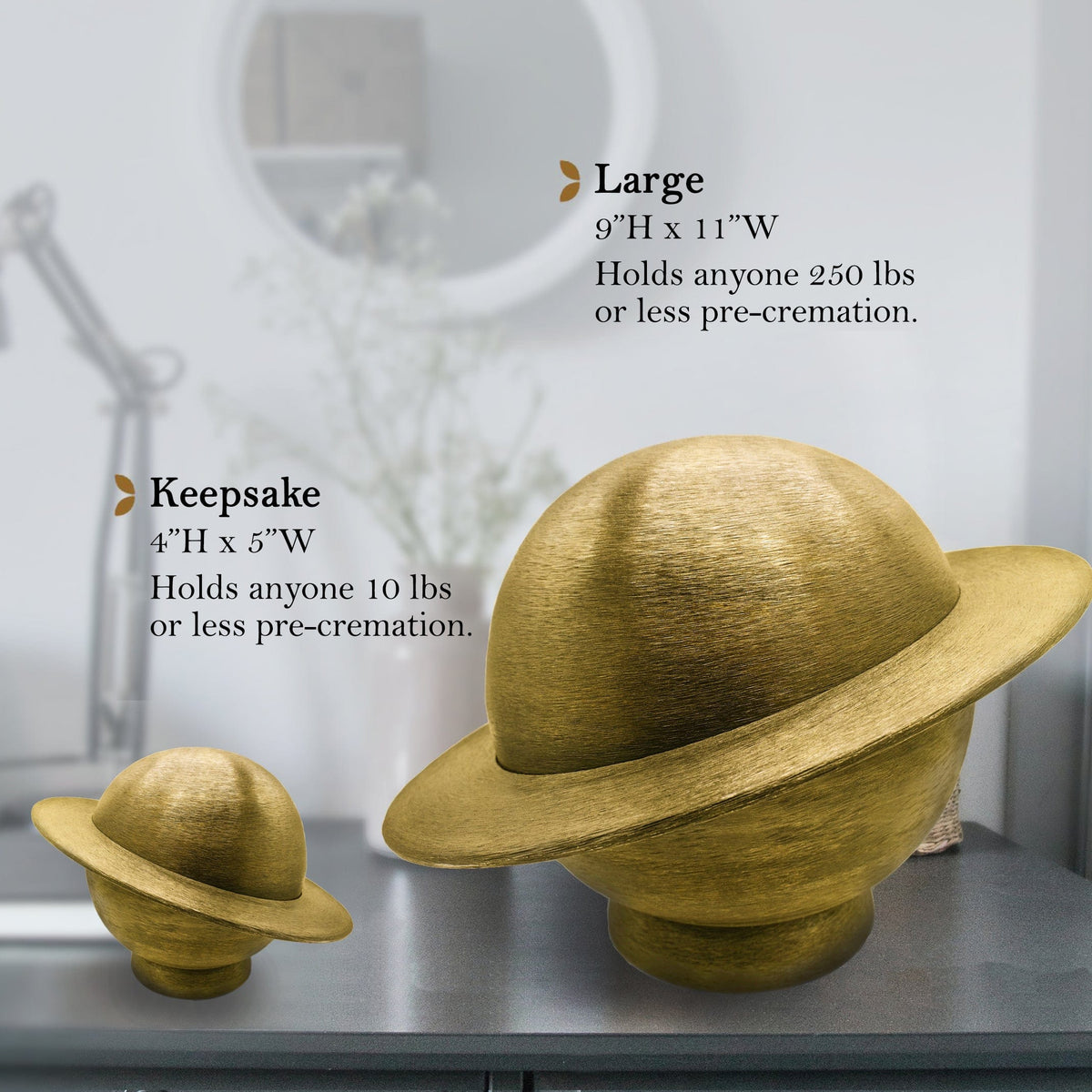 Commemorative Cremation Urns Home & Garden Atomic Gold 'My World' Planet Cremation Urns - Patent Pending
