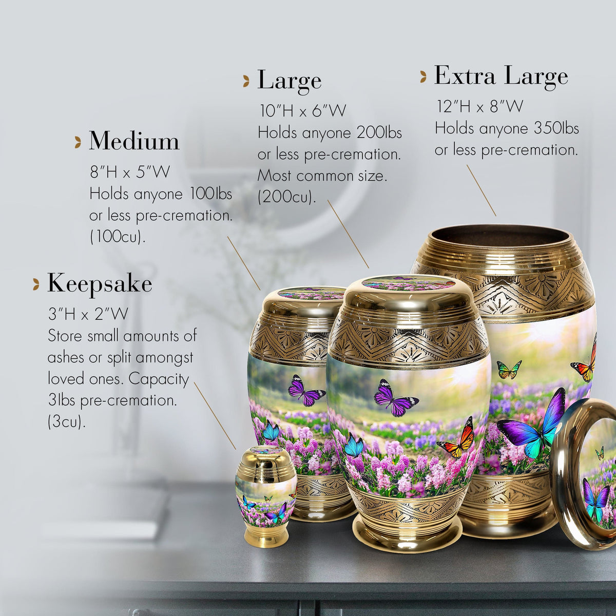Commemorative Cremation Urns Home & Garden Blissful Butterflies Cremation Urns