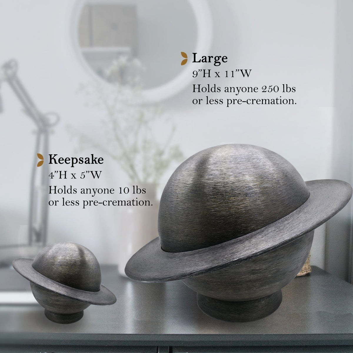 Commemorative Cremation Urns Home & Garden Carbon Fiber Gray 'My World' Planet Cremation Urns - Patent Pending