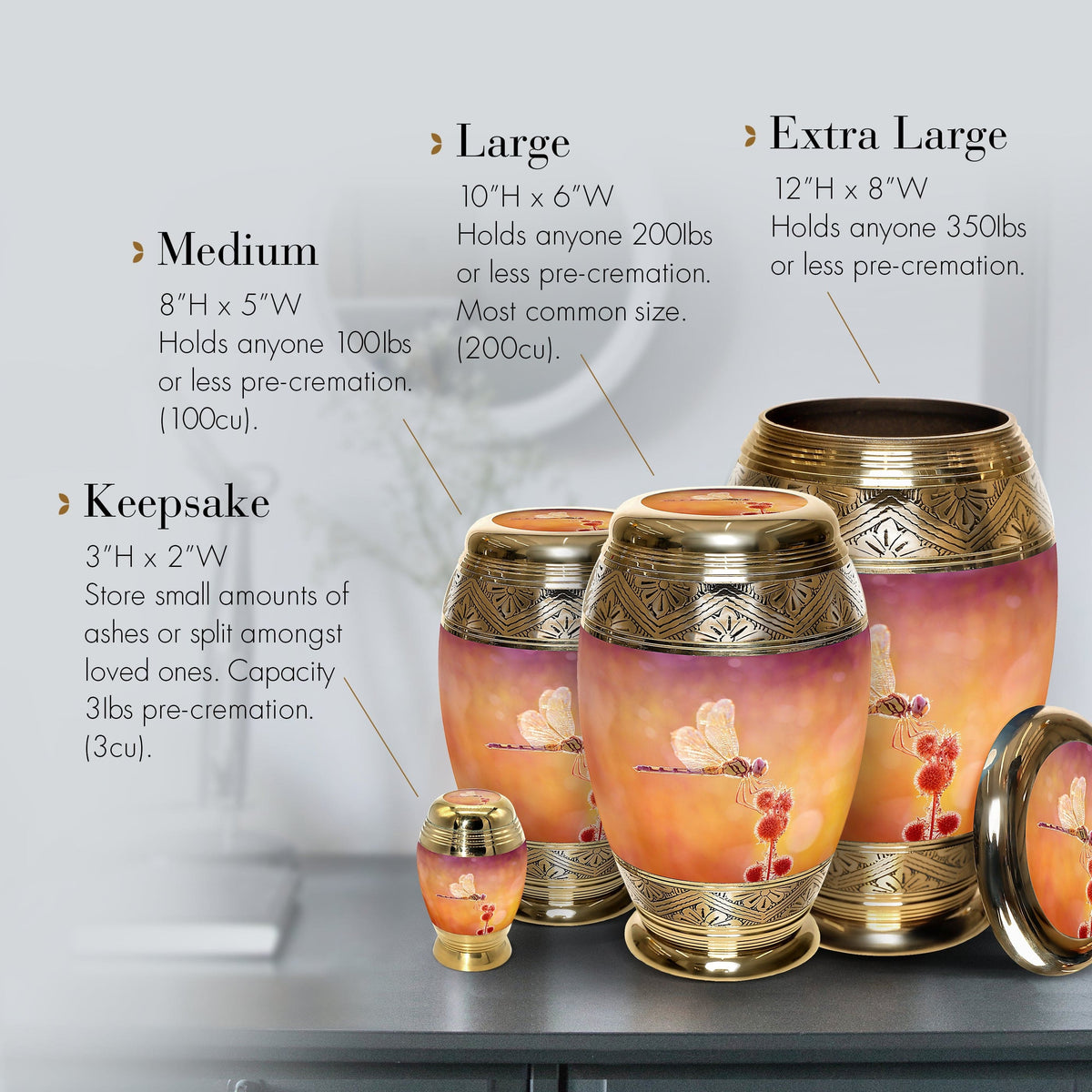 Commemorative Cremation Urns Home & Garden Dreamy Dragonfly Cremation Urns