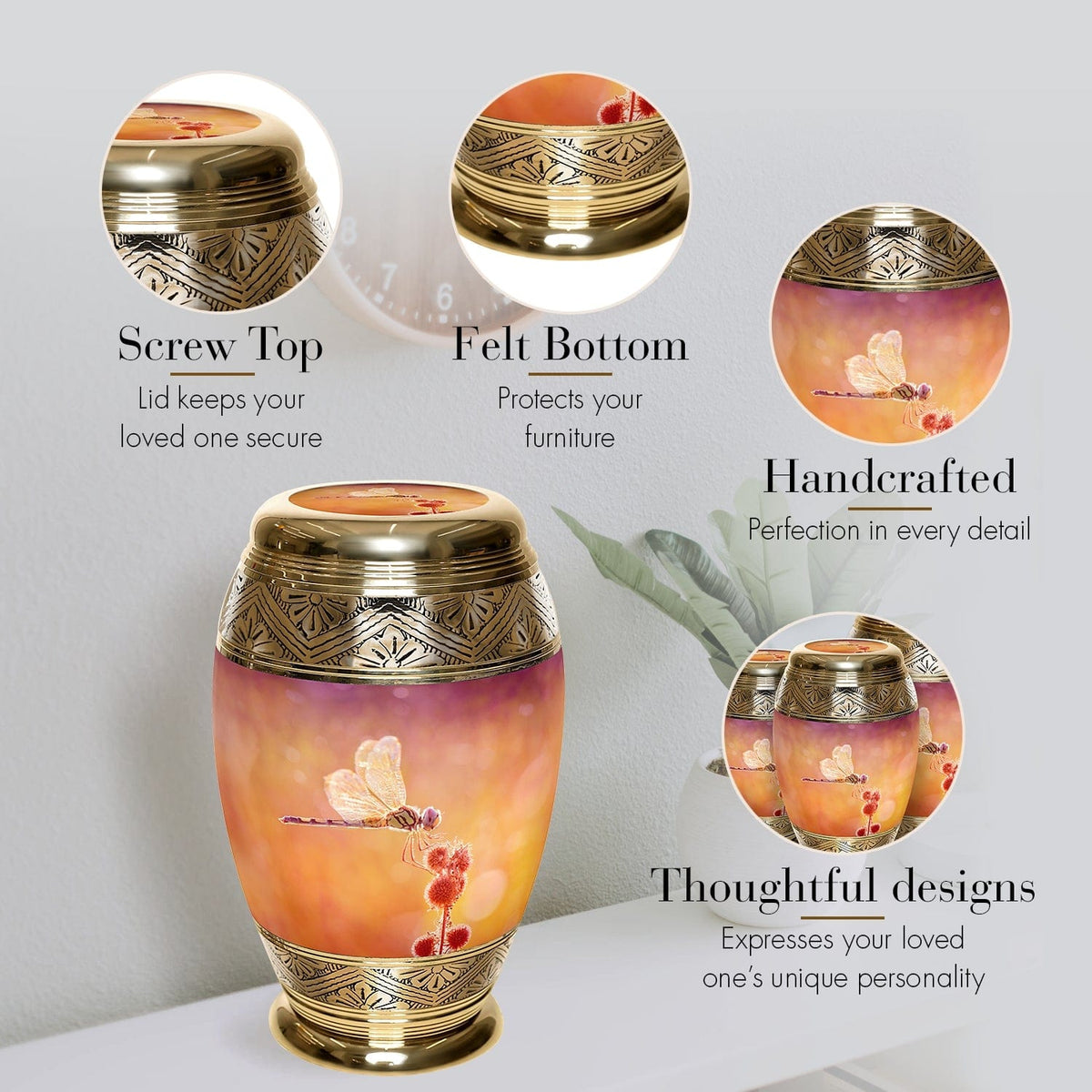 Commemorative Cremation Urns Home & Garden Dreamy Dragonfly Cremation Urns