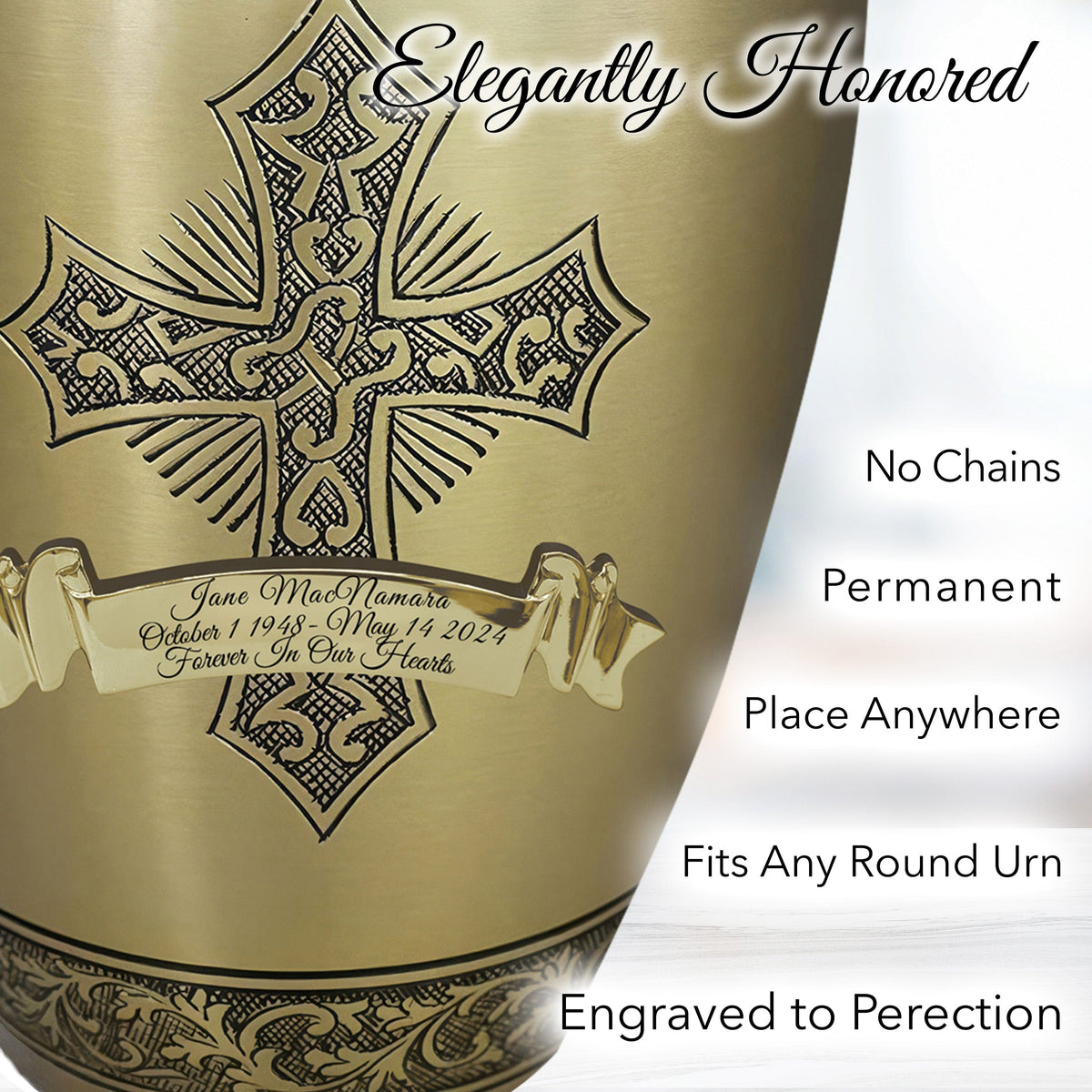 Commemorative Cremation Urns Home & Garden Love of Christ Gold Cross Cremation Urns