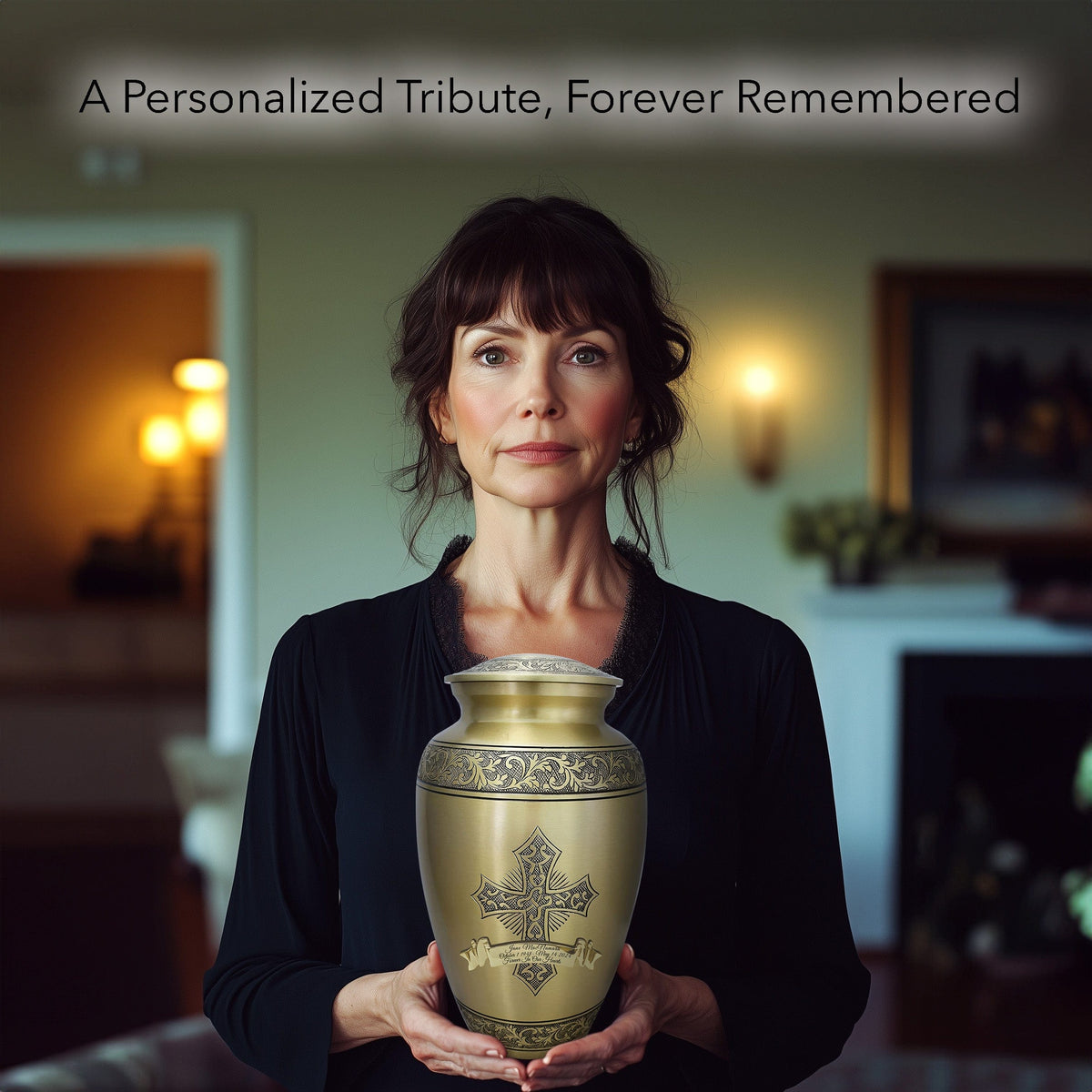 Commemorative Cremation Urns Home & Garden Love of Christ Gold Cross Cremation Urns