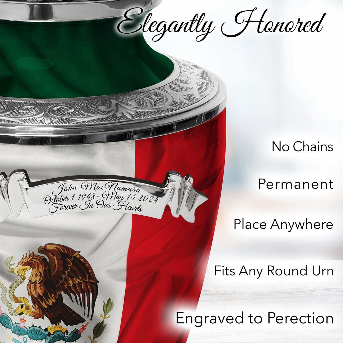Commemorative Cremation Urns Home & Garden Mexican Flag Cremation Urns