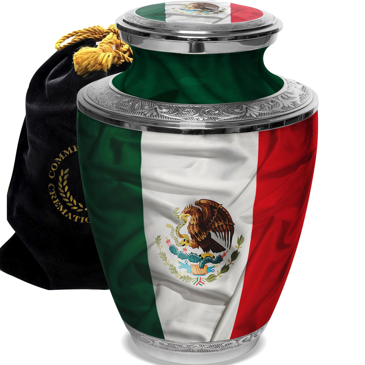 Commemorative Cremation Urns Home & Garden Mexican Flag Cremation Urns