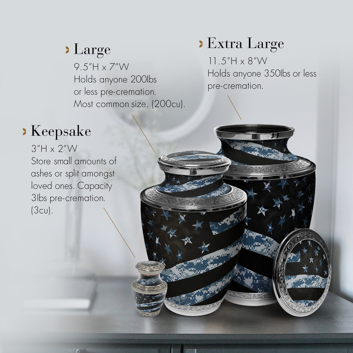 Commemorative Cremation Urns Home & Garden Navy Blue Camouflage Flag Military Cremation Urns