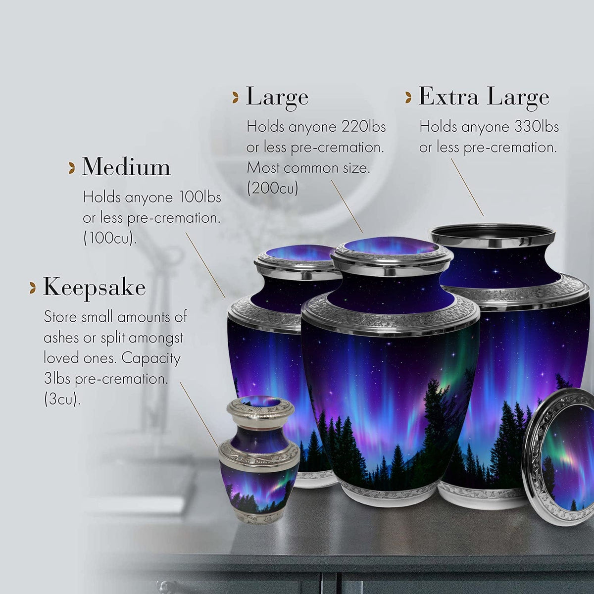 Commemorative Cremation Urns Northern Lights Cremation Urns