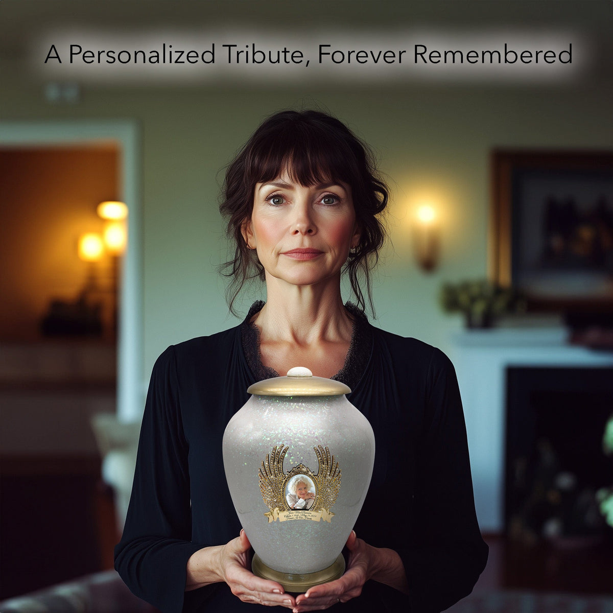 Commemorative Cremation Urns White Sparkle Cremation Urns