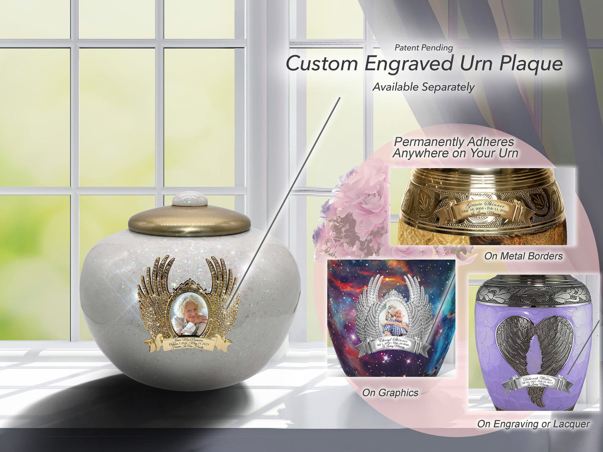 Commemorative Cremation Urns White Sparkle Cremation Urns
