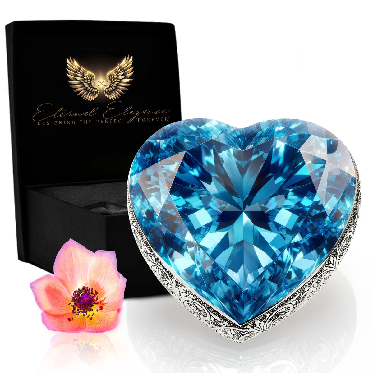 Eternal Elegance Adult Urns Keepsake : 3" x 2.75" Holds 3 cu Eternal Gems Blue Topaz Cremation Urn