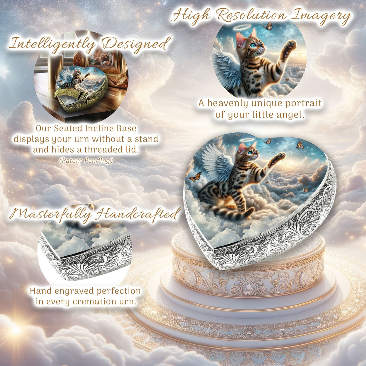 Eternal Elegance Cat Urns XXS Cosmic Serenade Bengal Cat Urn