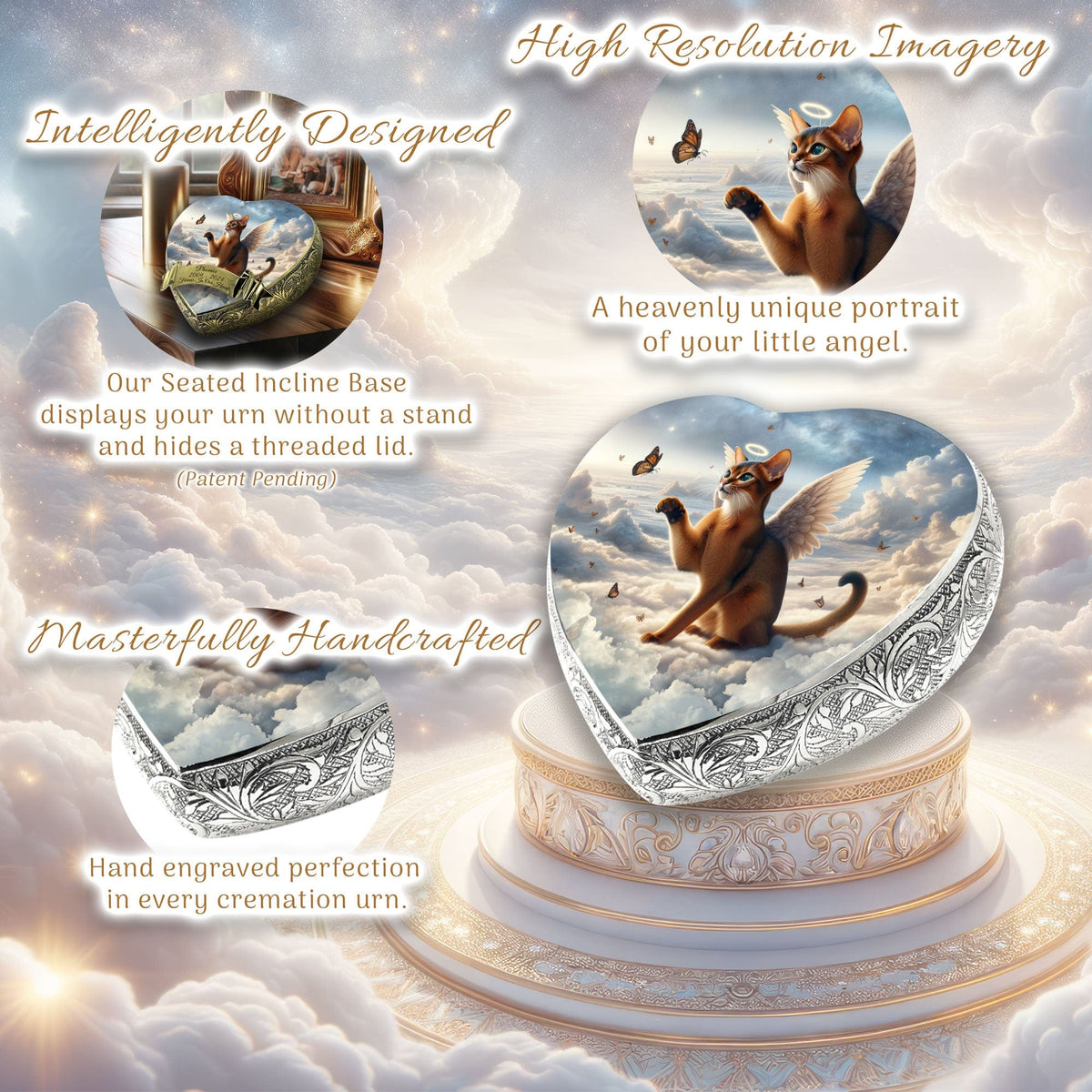 Eternal Elegance Cat Urns XXS Divine Dream Abyssinian Cat Urn