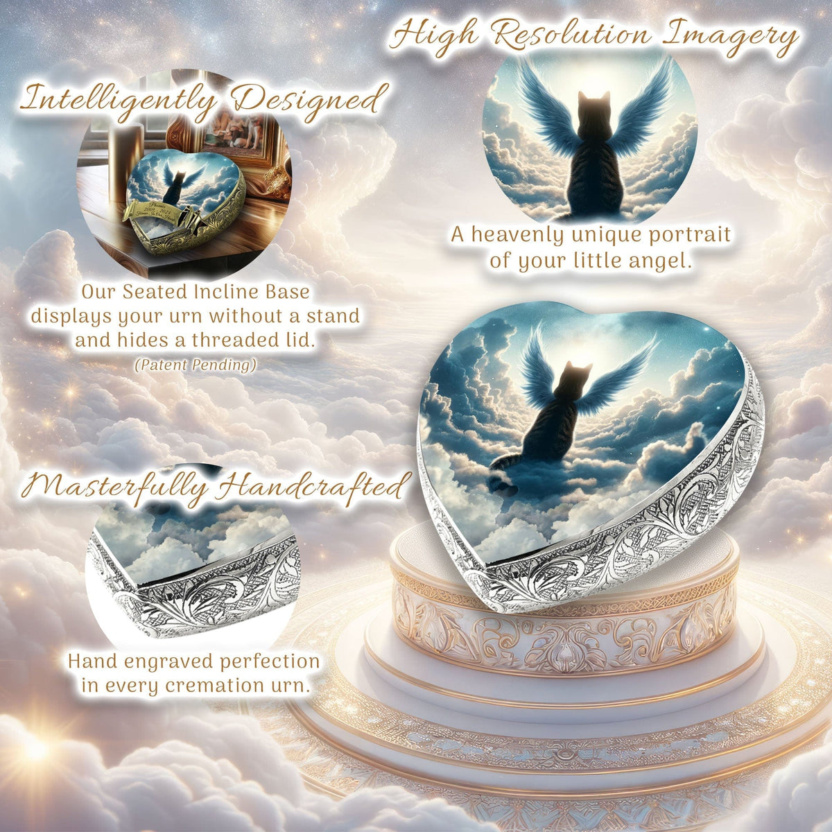 Eternal Elegance Cat Urns XXS Ethereal Eclipse Cat Urn