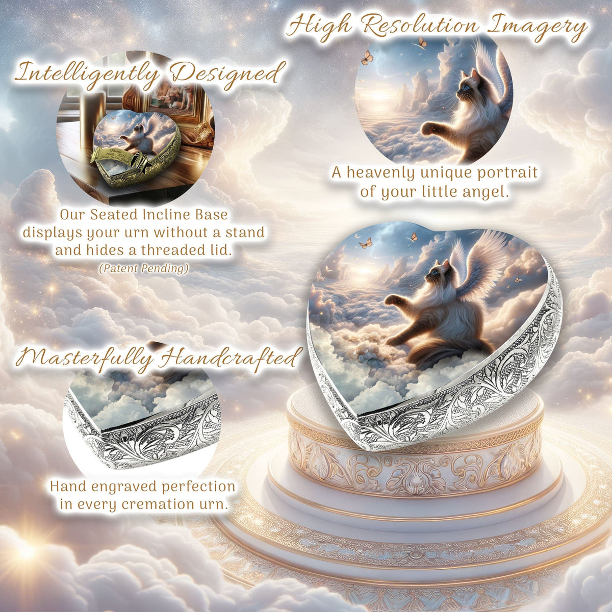 Eternal Elegance Cat Urns XXS Starry Splendor Siamese Cat Urn