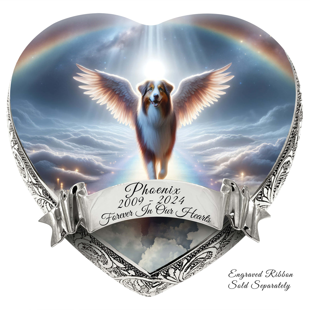 Eternal Elegance Dog Urns Australian Shepherd - Angelic Light Dog Urn