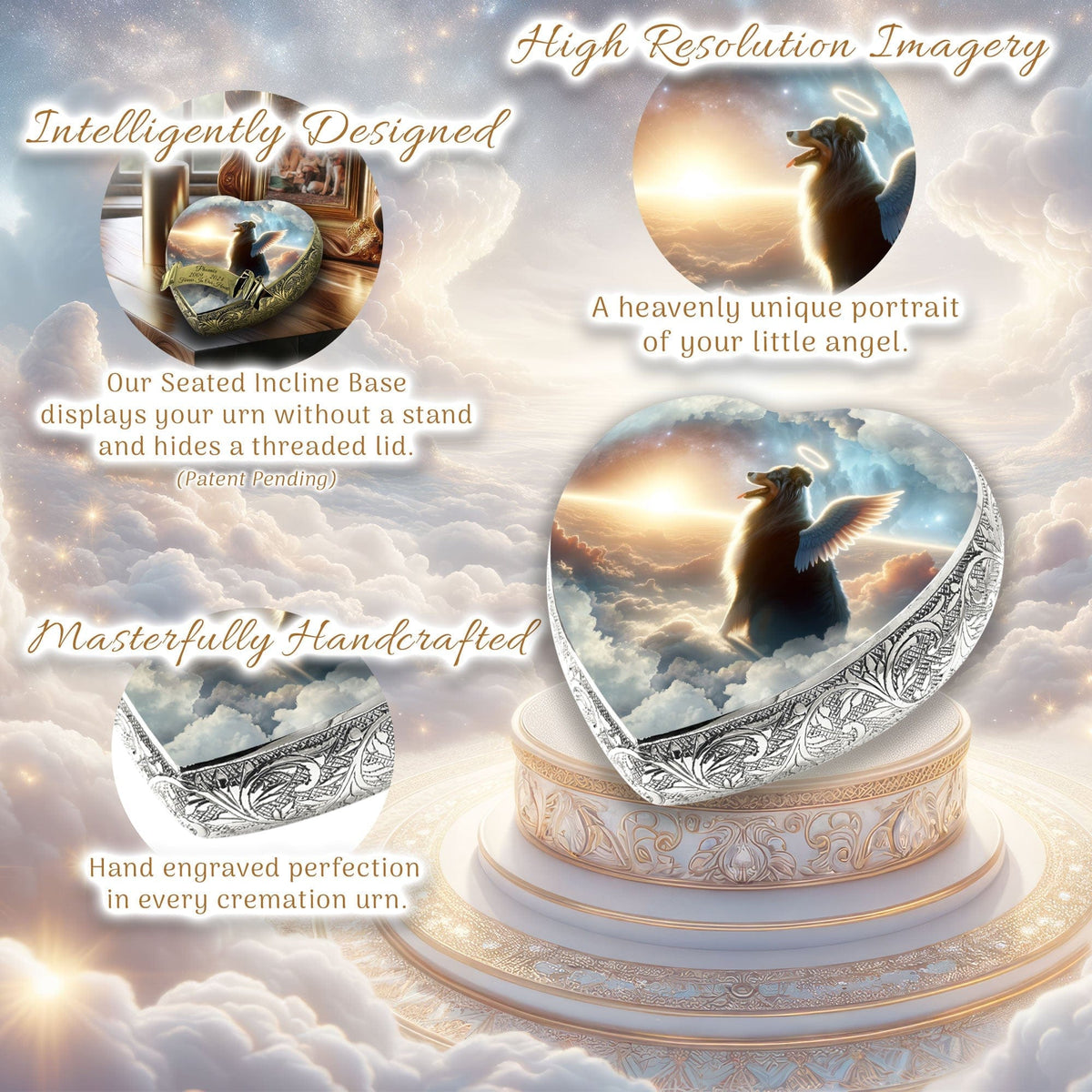 Eternal Elegance Dog Urns Australian Shepherd - Cosmic Bliss Dog Urn