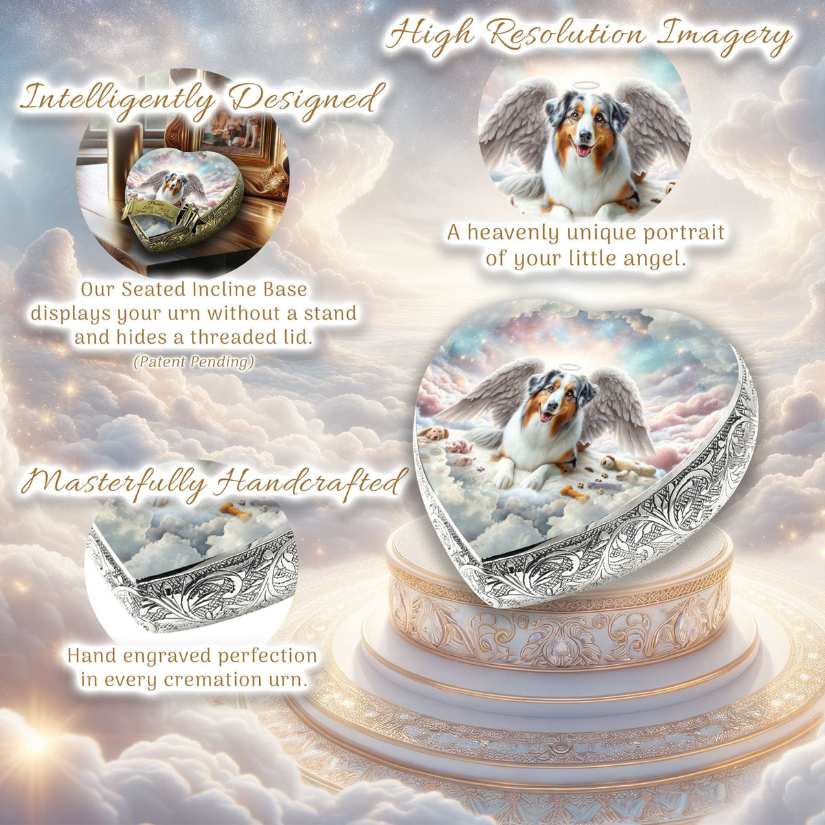 Eternal Elegance Dog Urns Australian Shepherd - Cosmic Fantasy Dog Urn