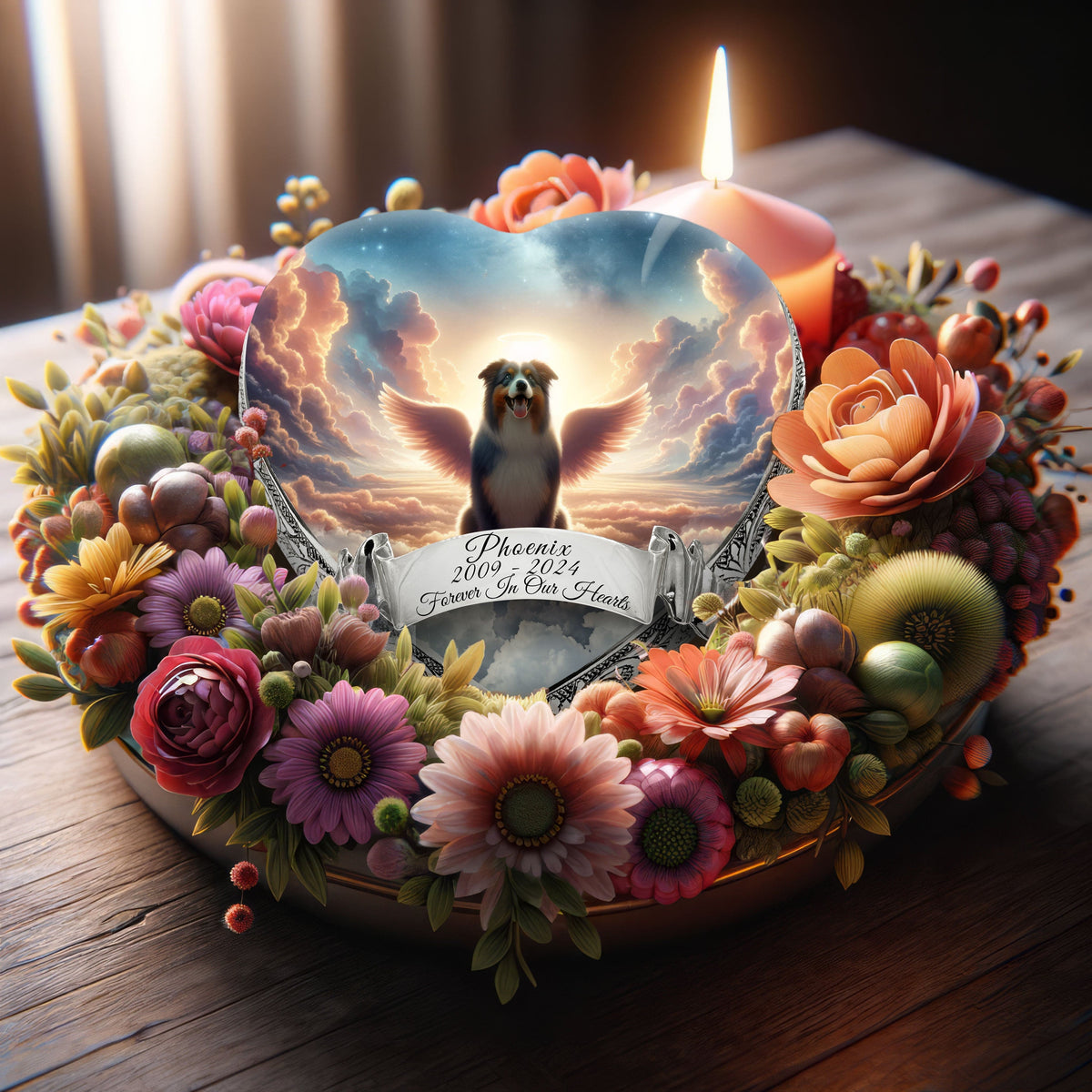 Eternal Elegance Dog Urns Australian Shepherd - Heavenly Glow Dog Urn