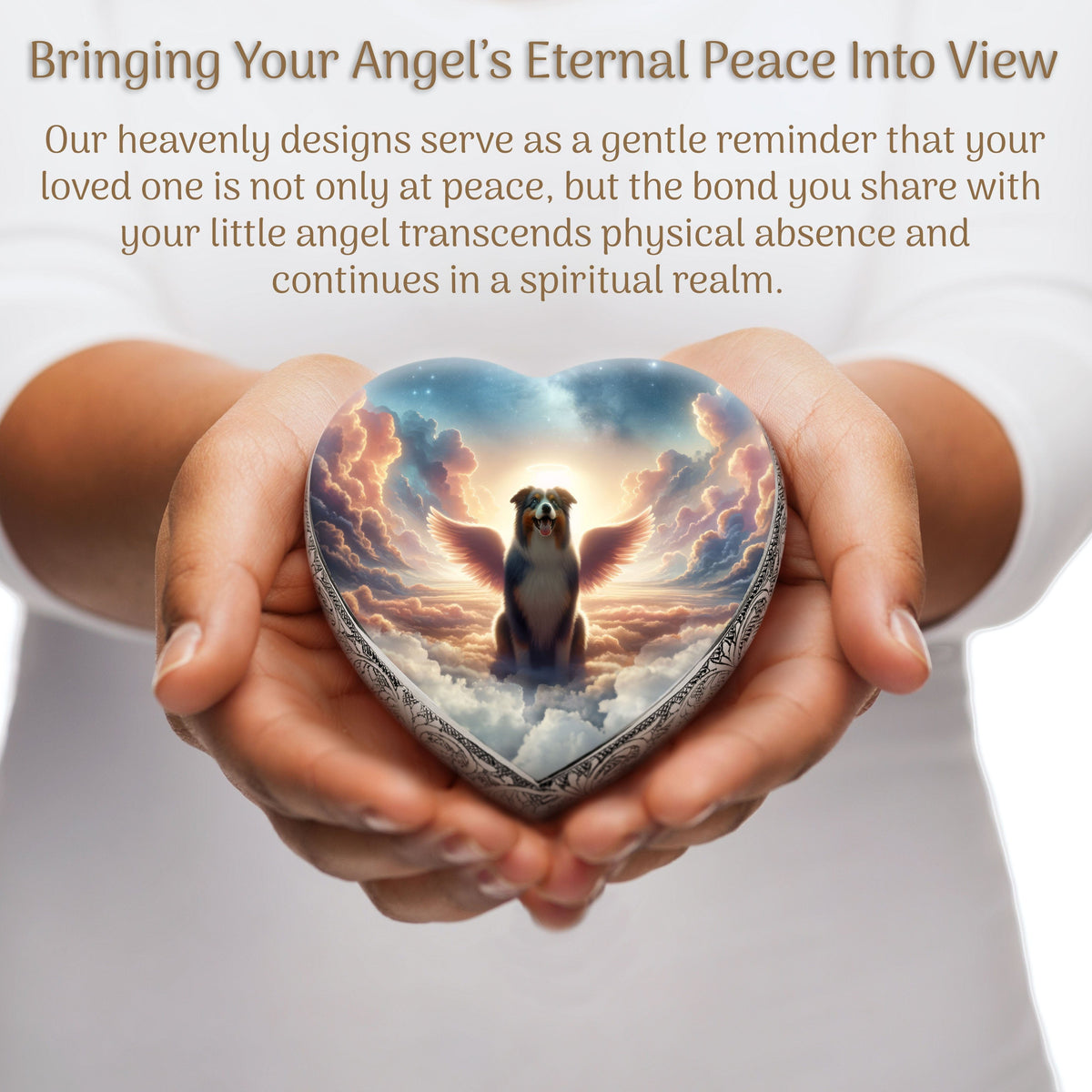 Eternal Elegance Dog Urns Australian Shepherd - Heavenly Glow Dog Urn