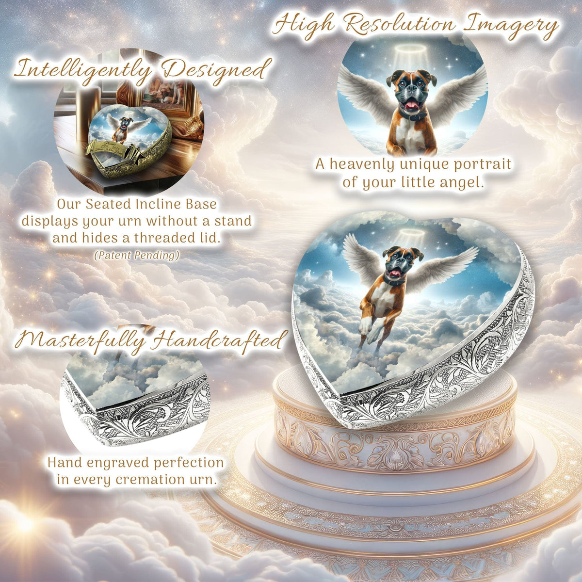 Eternal Elegance Dog Urns Boxer - Angelic Horizon Dog Urn