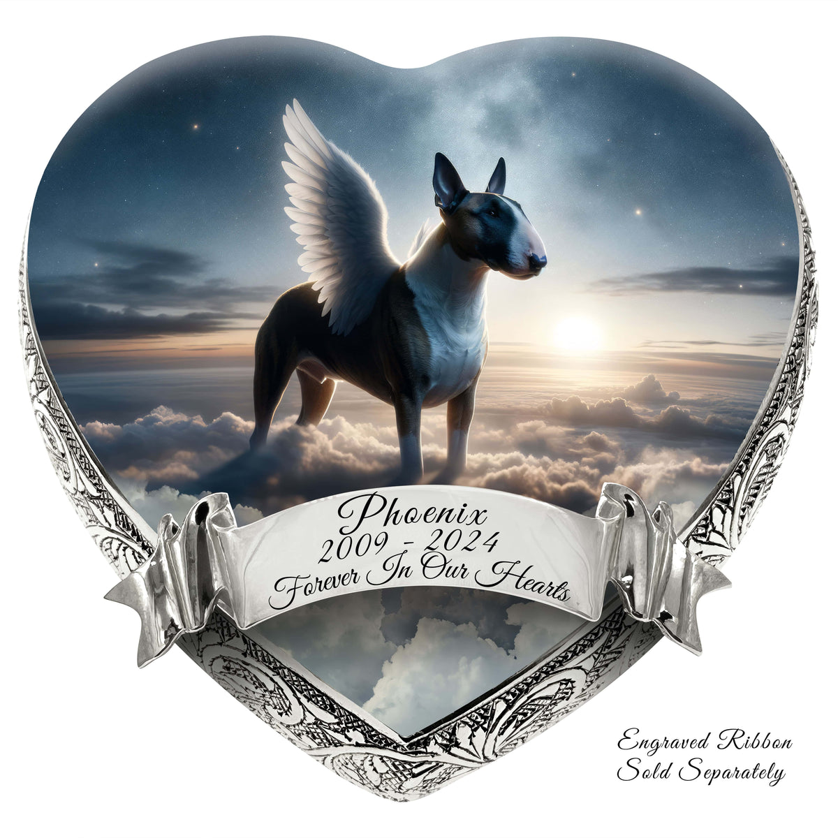 Eternal Elegance Dog Urns Bull Terrier - Celestial Cloud Dog Urn