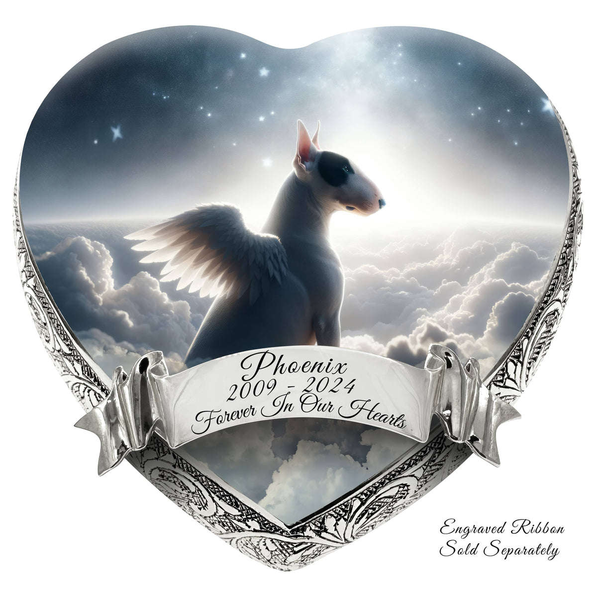 Eternal Elegance Dog Urns Bull Terrier - Divine Skyscape Dog Urn