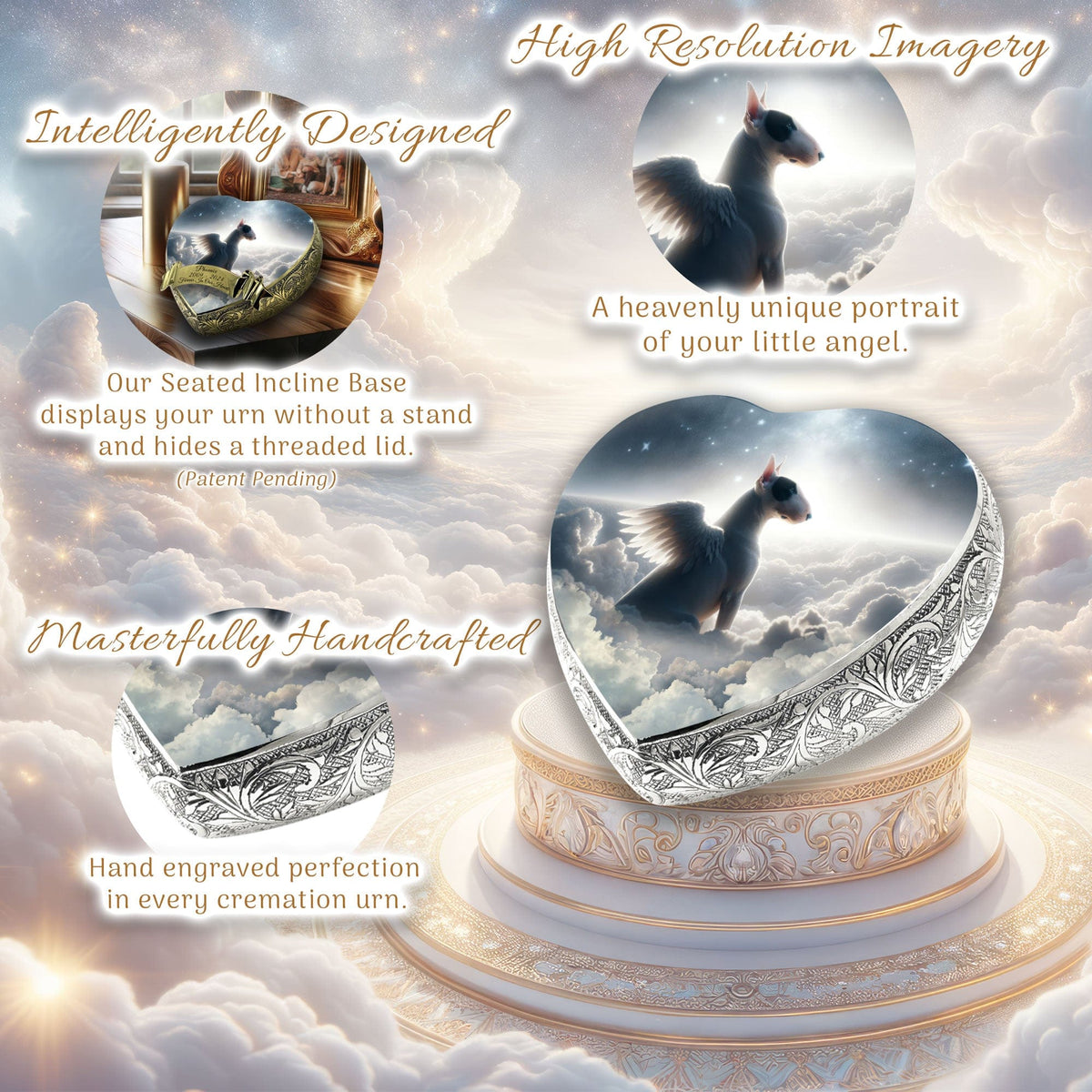 Eternal Elegance Dog Urns Bull Terrier - Divine Skyscape Dog Urn