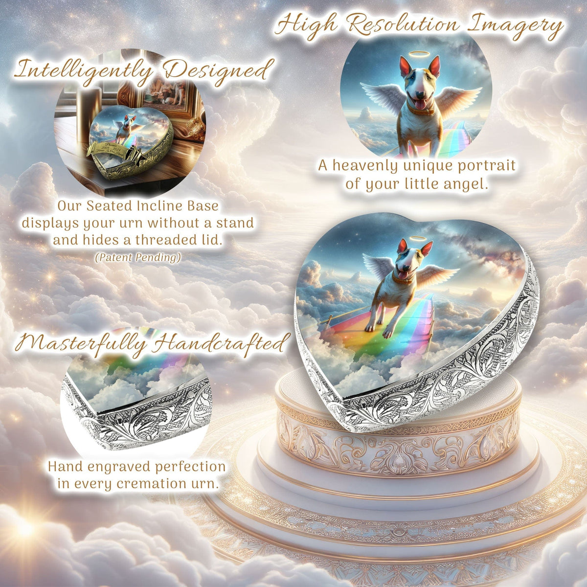 Eternal Elegance Dog Urns Bull Terrier - Rainbow Crossing Dog Urn