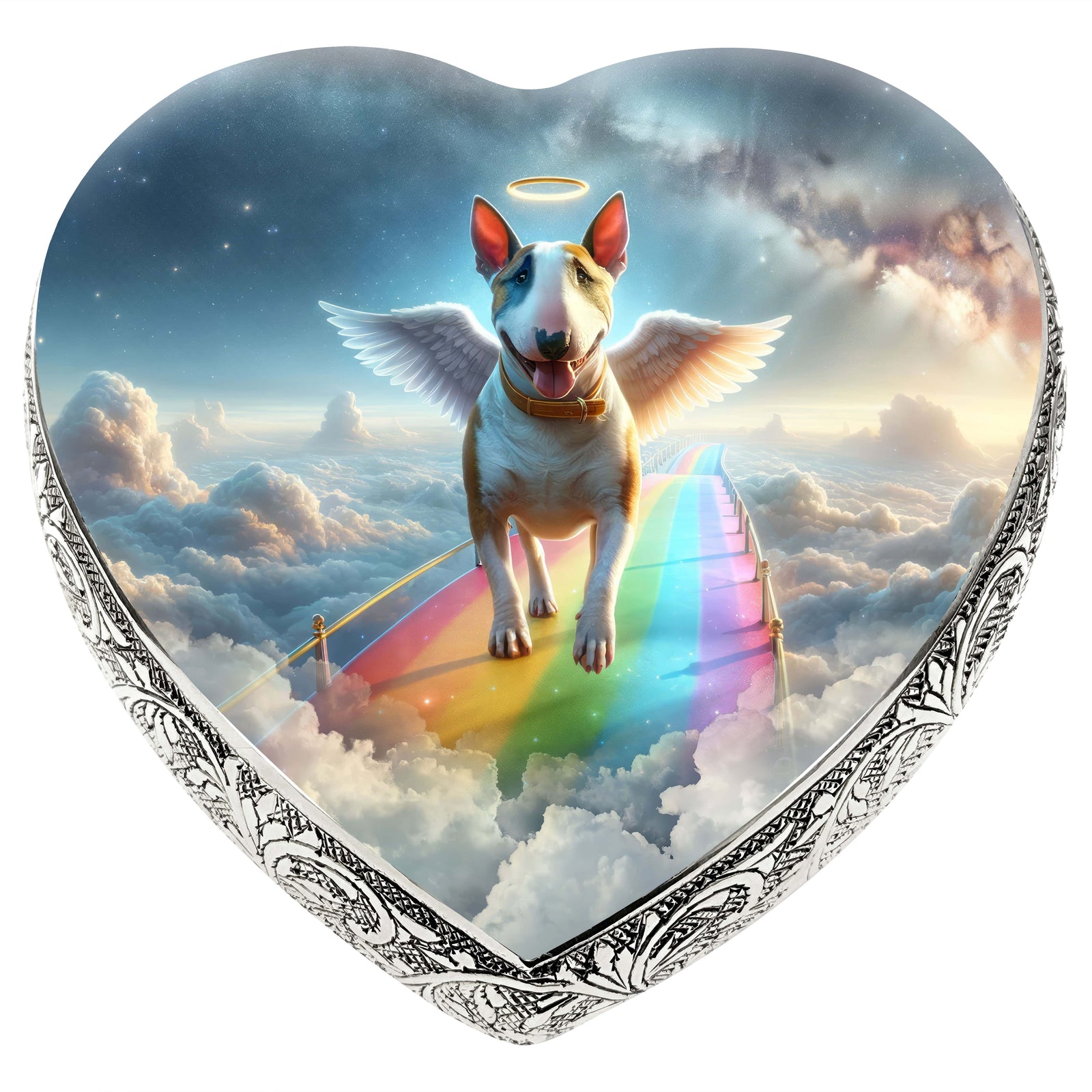 Eternal Elegance Dog Urns Bull Terrier - Rainbow Crossing Dog Urn