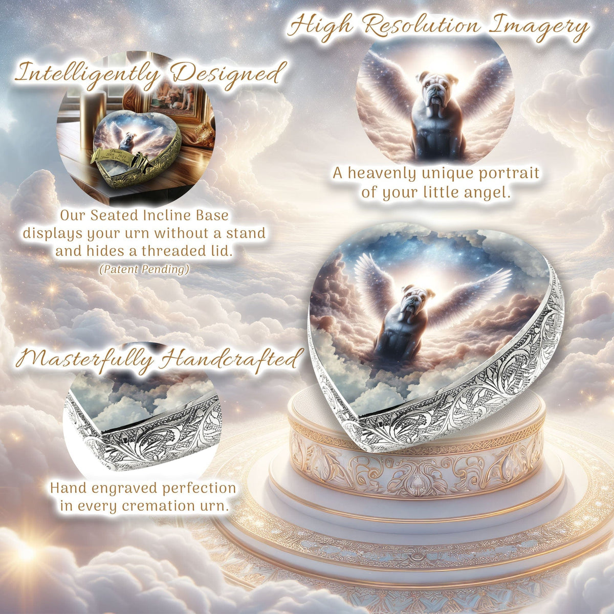 Eternal Elegance Dog Urns Bulldog - Angelic Atmosphere Dog Urn