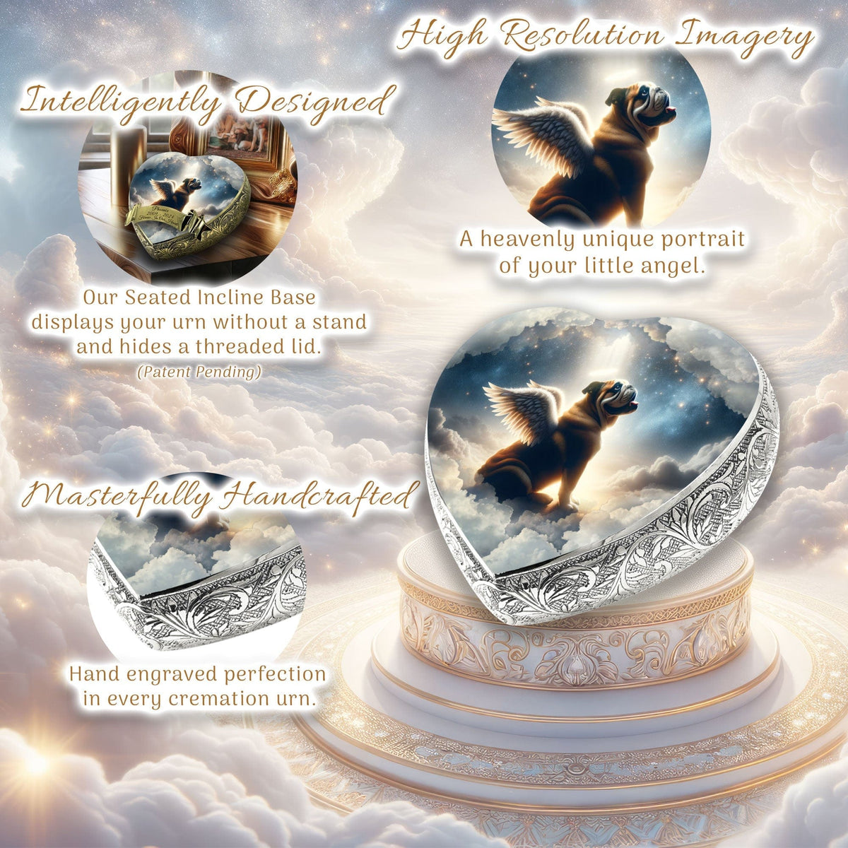 Eternal Elegance Dog Urns Bulldog - Celestial Cloud Dog Urn