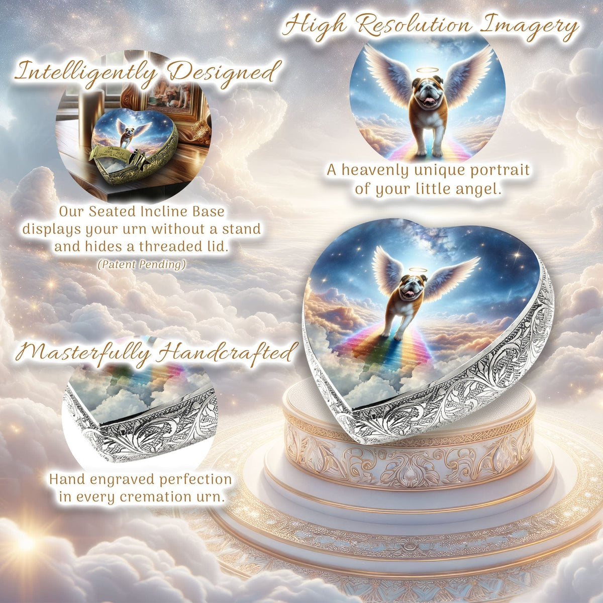 Eternal Elegance Dog Urns Bulldog - Rainbow Bridge Dog Urn